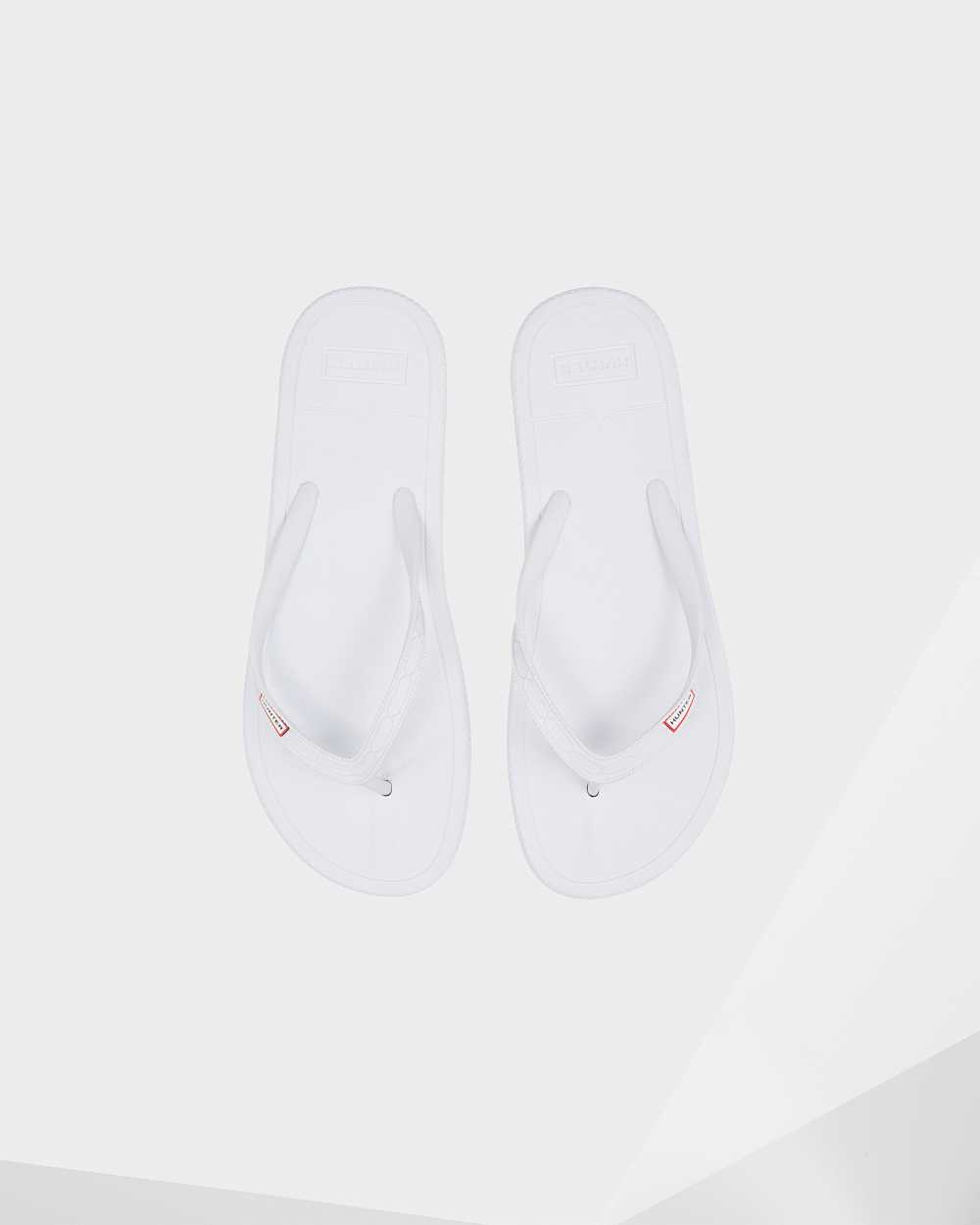 Mens Hunter Original Flip Flops White | DKPNZX-174